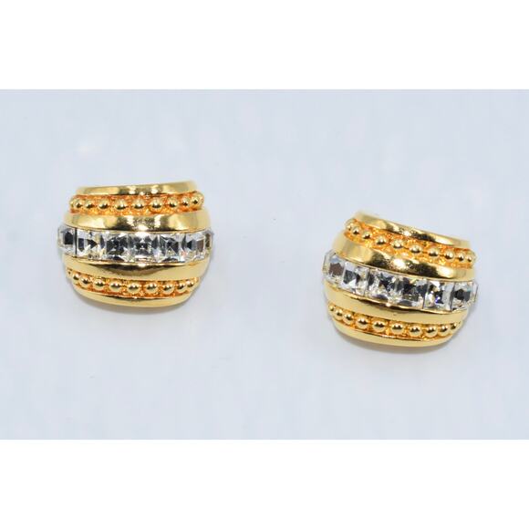 Swarovski Swan Crystal Pave Half Hoops Clip-On Earrings - Picture 6 of 6